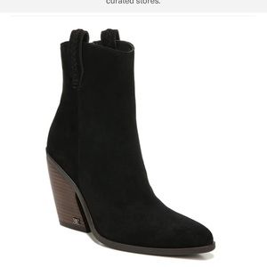 Sam Edelman Agnes, black suede western bootie 9.5M